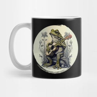 Cottagecore Frog With Acoustic Guitar Mug